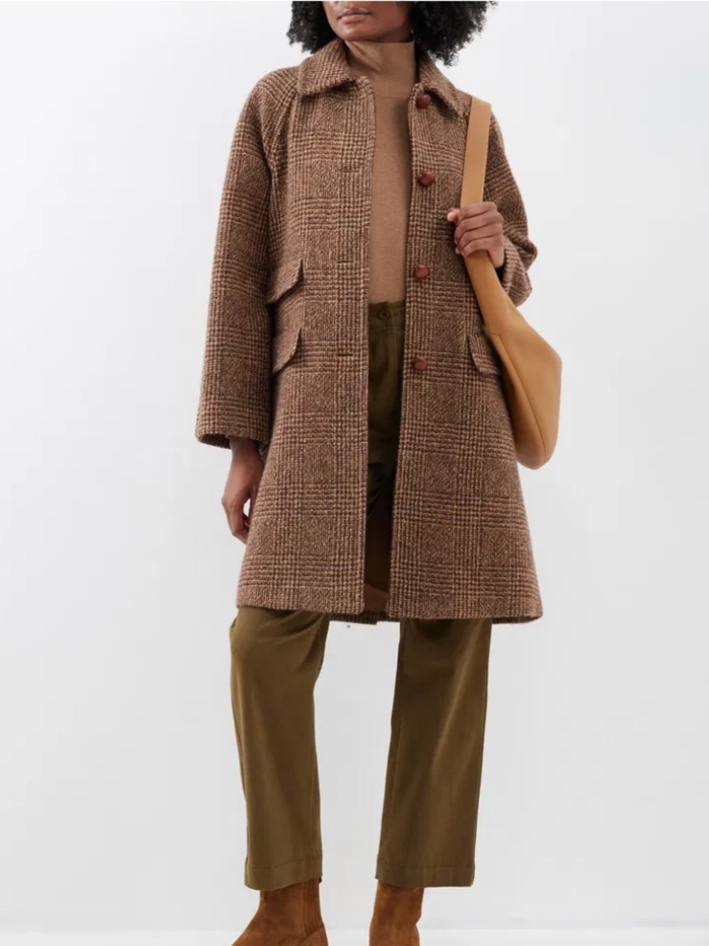 Weekend MaxMara NWT Pitone Brown Plaid Wool Car Coat Size 2